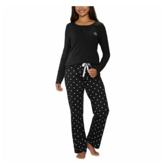 NWT CALVIN KLEIN Black Fleece Two Piece Pajama Pant Set Sz S - Picture 1 of 4